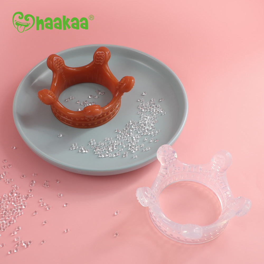 Haakaa Silicone Crown Teether - Amber - HoneyBug