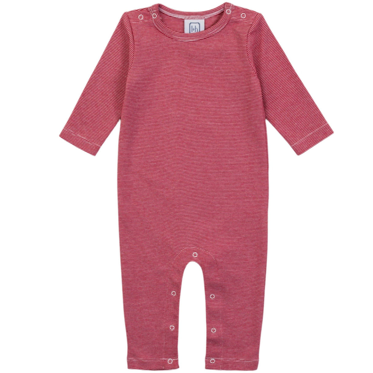 Thompson Pima Cotton Romper for Boys - Red Stripes - HoneyBug