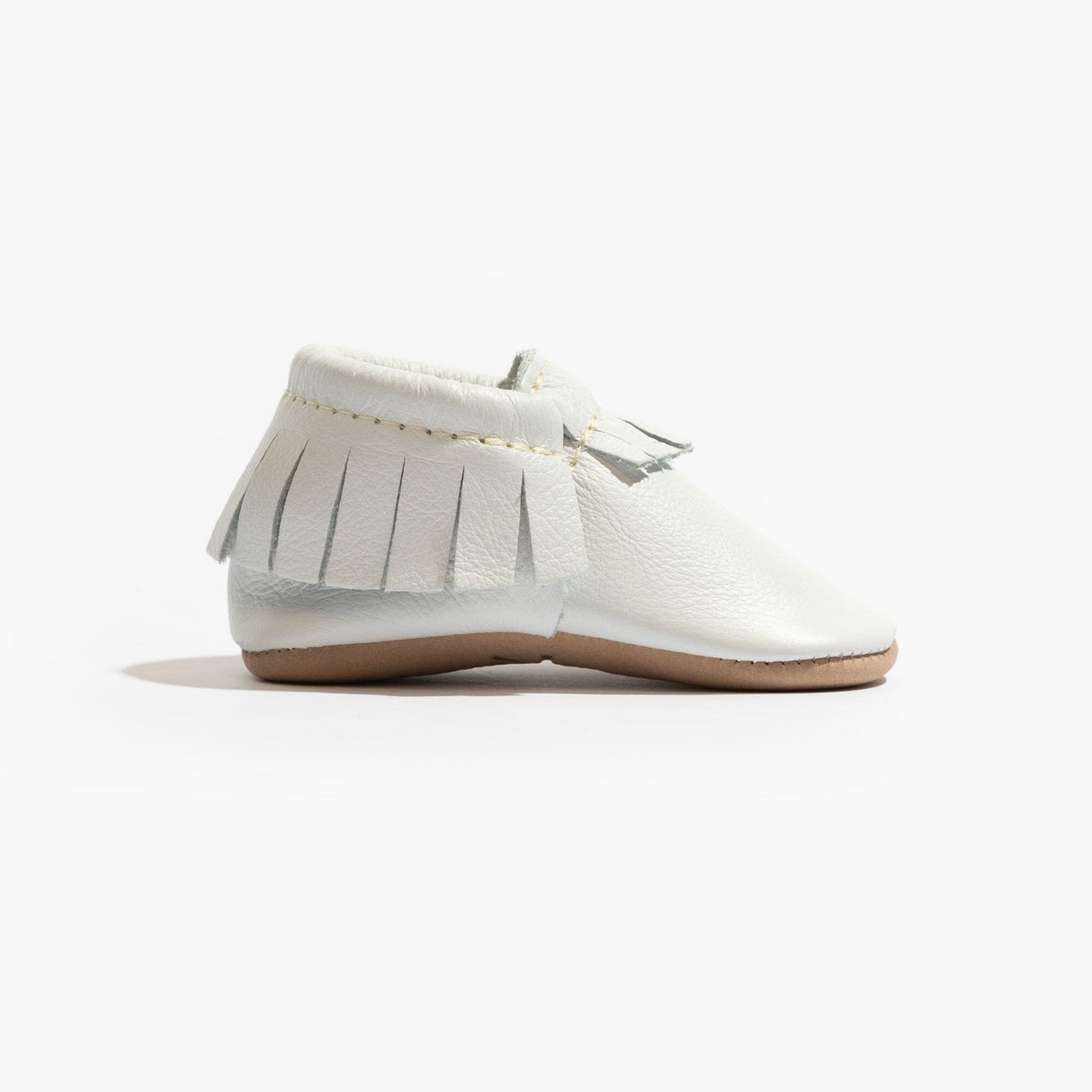 Toasted Bright White Moccasin Baby Shoe - HoneyBug