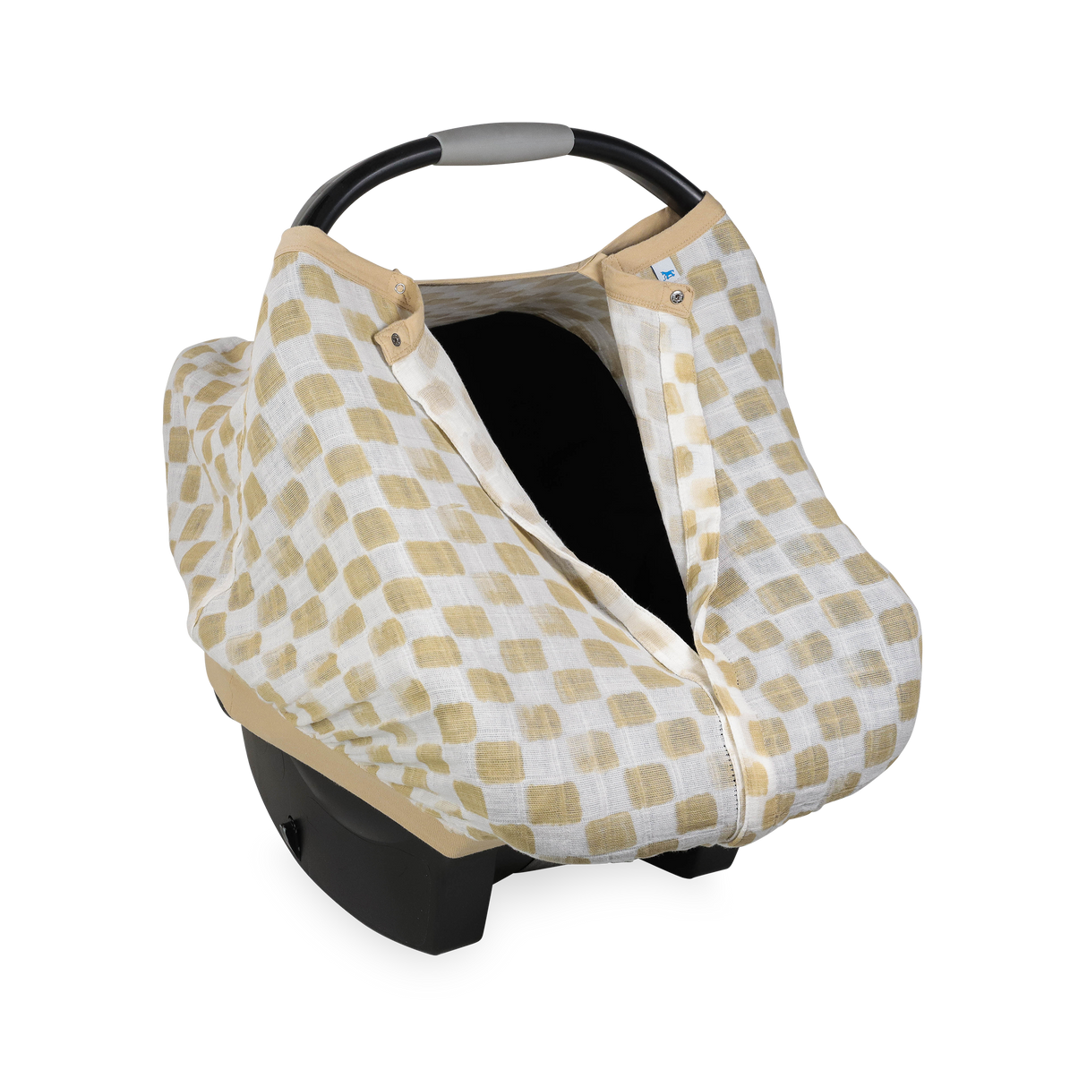 Cotton Muslin Car Seat Canopy - Adobe Checker - HoneyBug