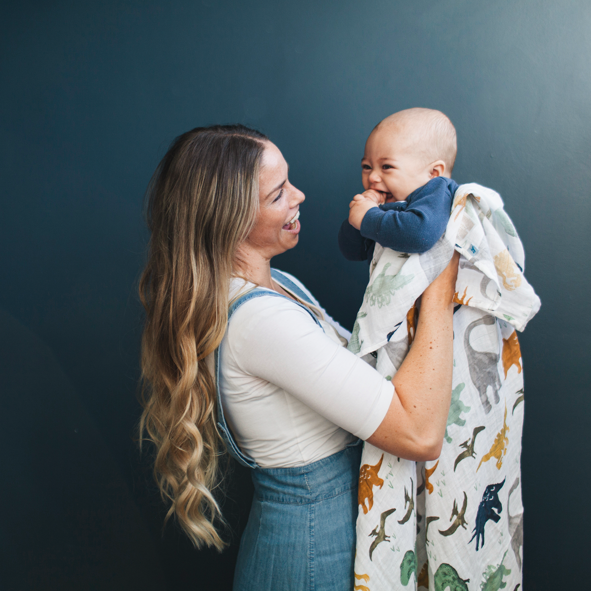 Cotton Muslin Swaddle Blanket 3 Pack - Dino Friends 2 - HoneyBug