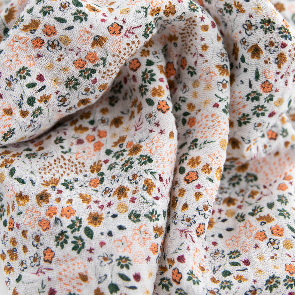 Cotton Muslin Swaddle Blanket 3 Pack - Pressed Petals - HoneyBug