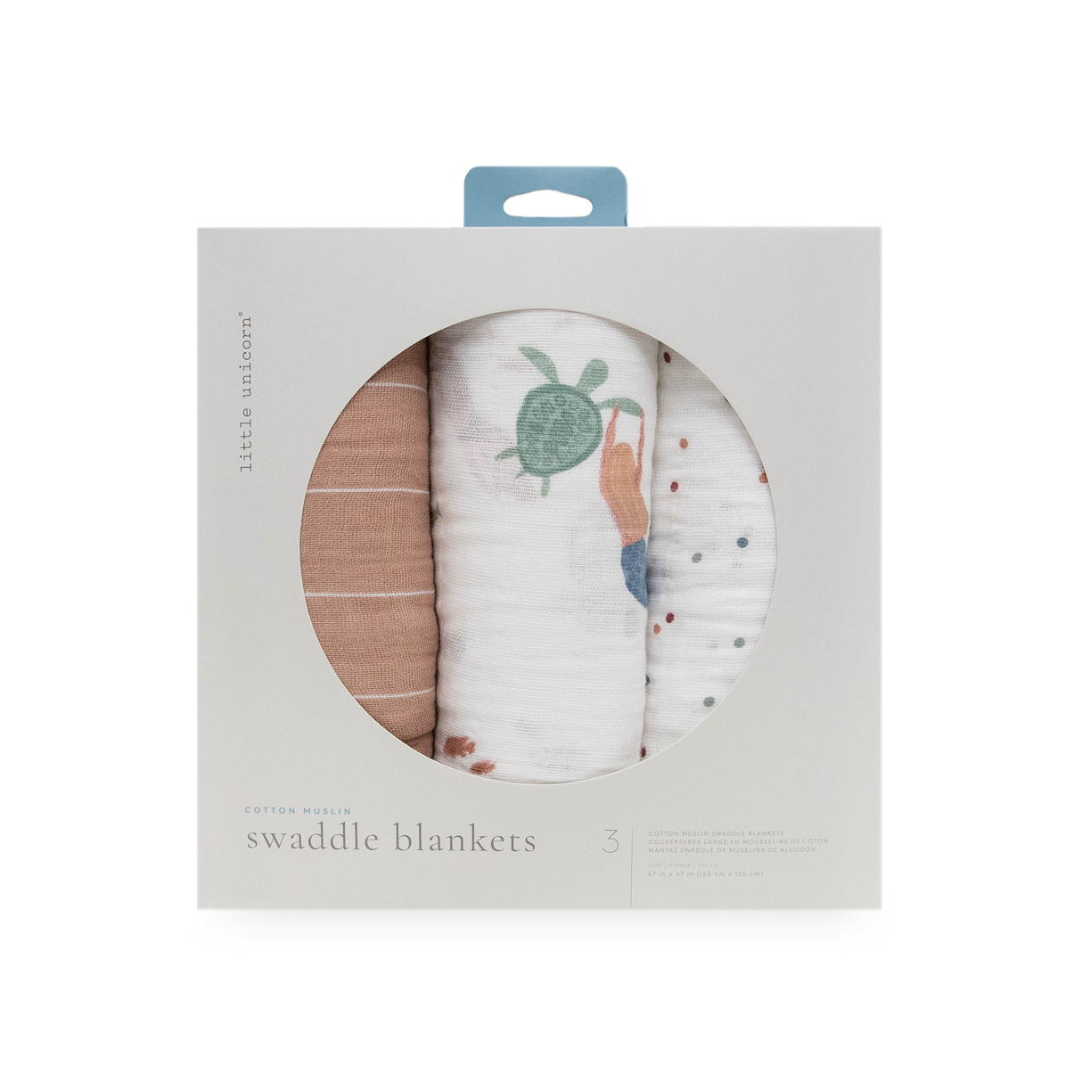 Cotton Muslin Swaddle Blanket 3 Pack - Mermaids - HoneyBug