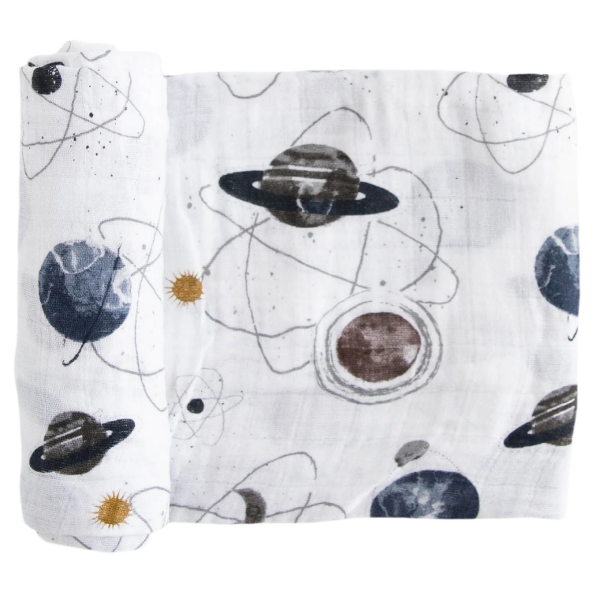 Cotton Muslin Swaddle Blanket - Planetary - HoneyBug