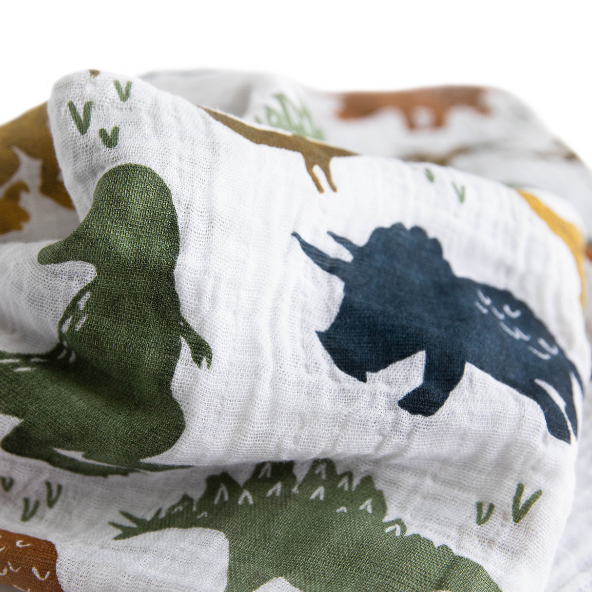 Cotton Muslin Swaddle Blanket - Dino Friends - HoneyBug