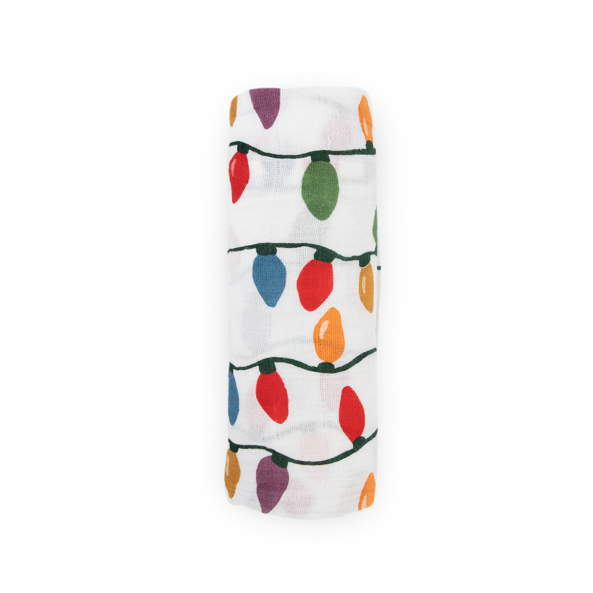 Cotton Muslin Swaddle Blanket - Christmas Bulbs - HoneyBug