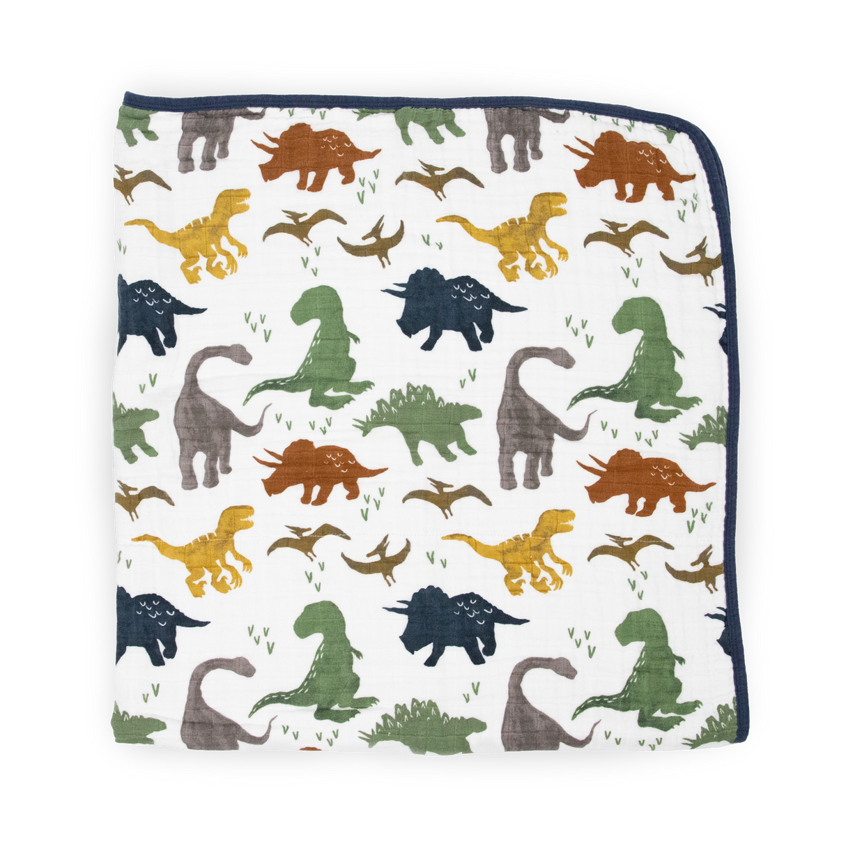 Original Cotton Muslin Quilt - Dino Friends - HoneyBug