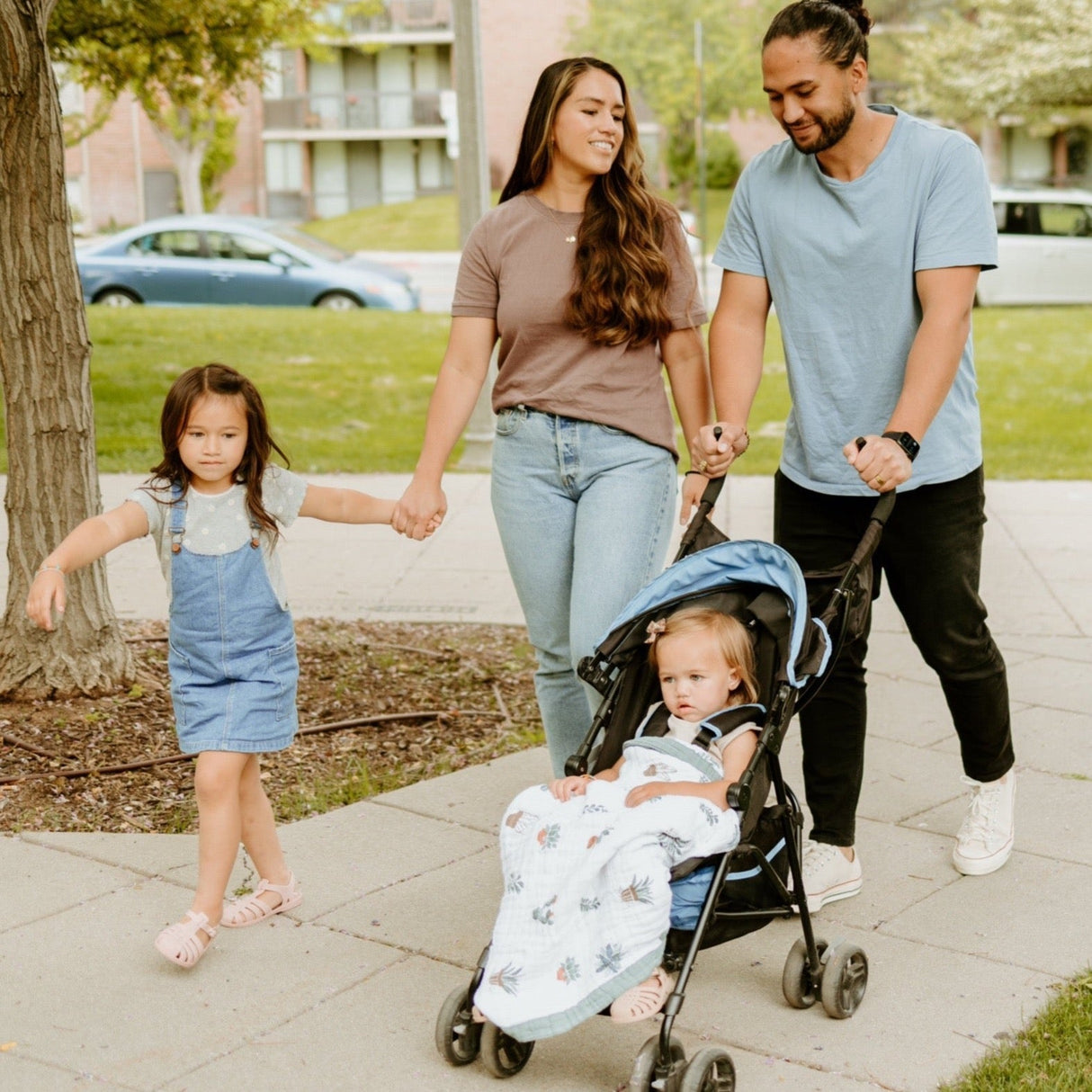 Cotton Muslin Baby Quilt - Prickle Pots - HoneyBug