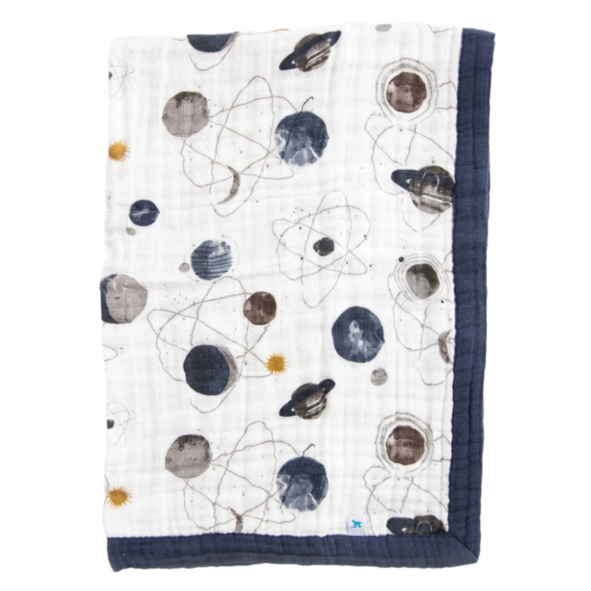 Cotton Muslin Baby Quilt - Planetary - HoneyBug
