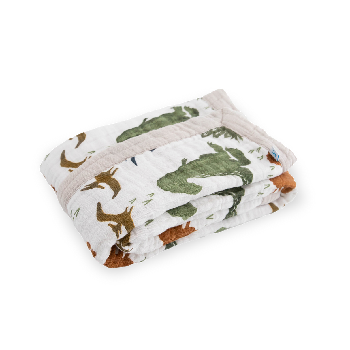 Cotton Muslin Baby Quilt - Dino Friends - HoneyBug