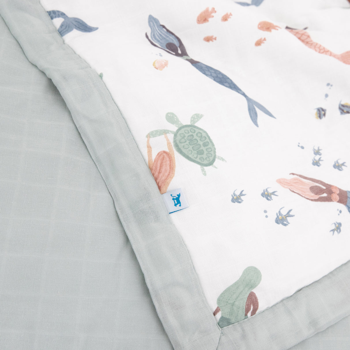 Cotton Muslin Toddler Comforter - Mermaid Party - HoneyBug
