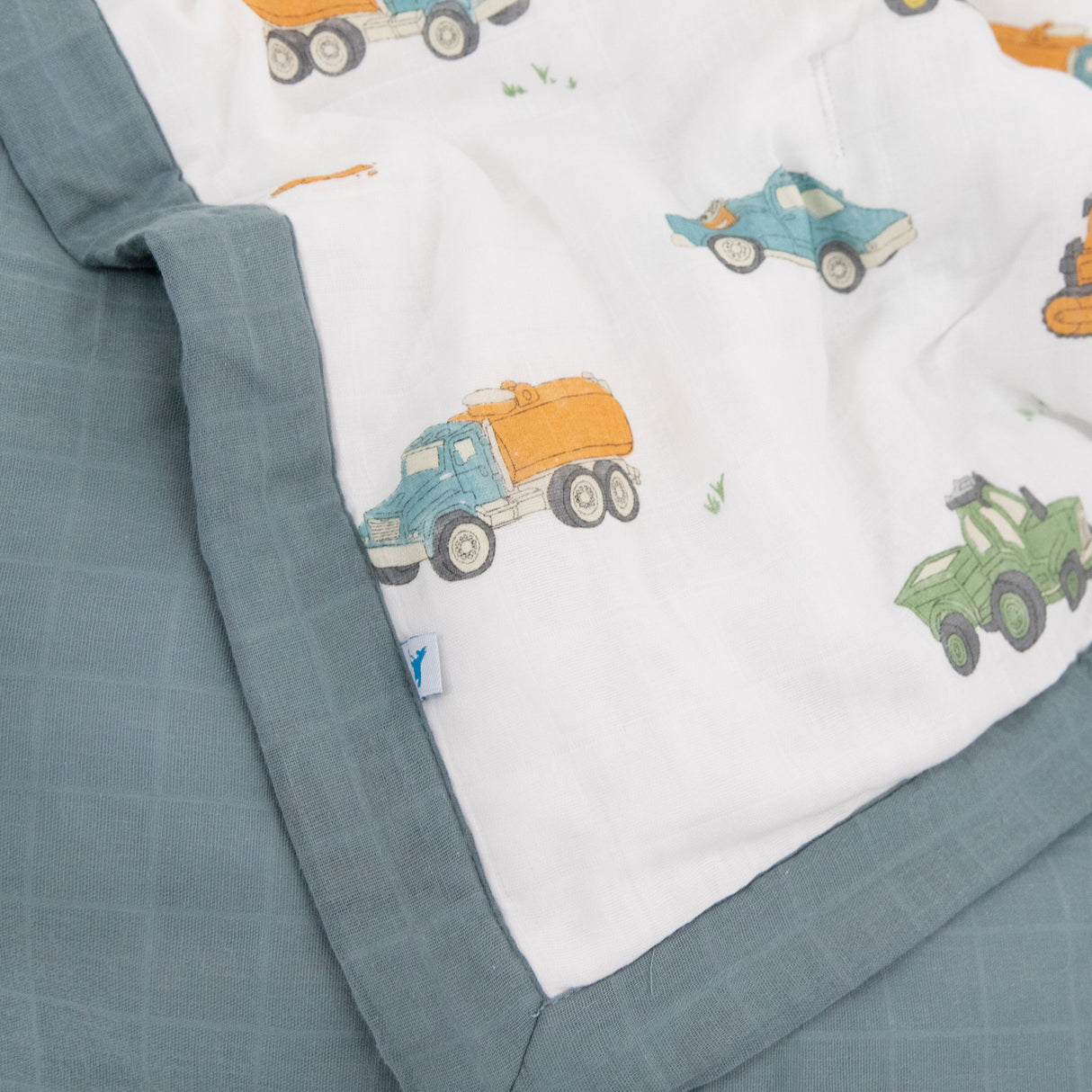 Cotton Muslin Toddler Comforter - Work Trucks - HoneyBug