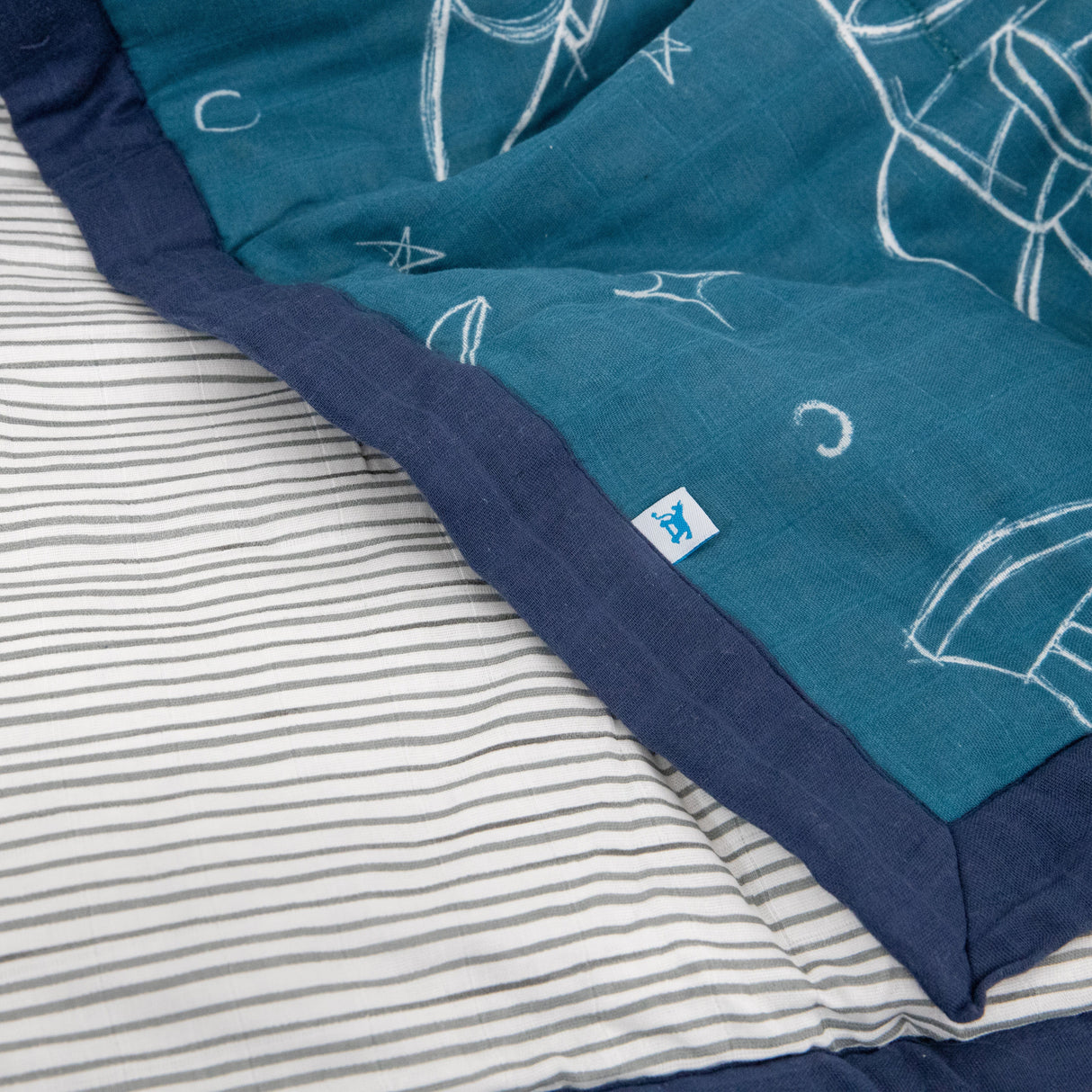 Cotton Muslin Toddler Comforter - Blast Off - HoneyBug