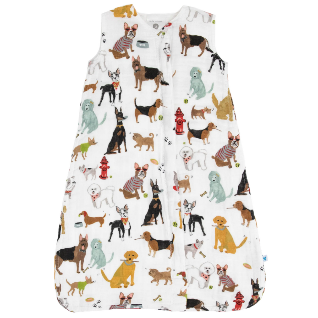 Cotton Muslin Sleep Bag - Woof - HoneyBug