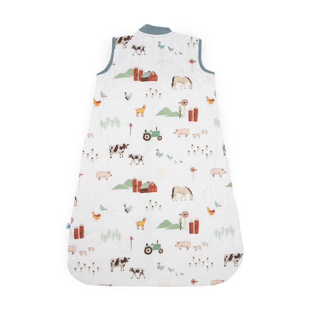 Cotton Muslin Quilted Sleep Bag - Farmyard - HoneyBug
