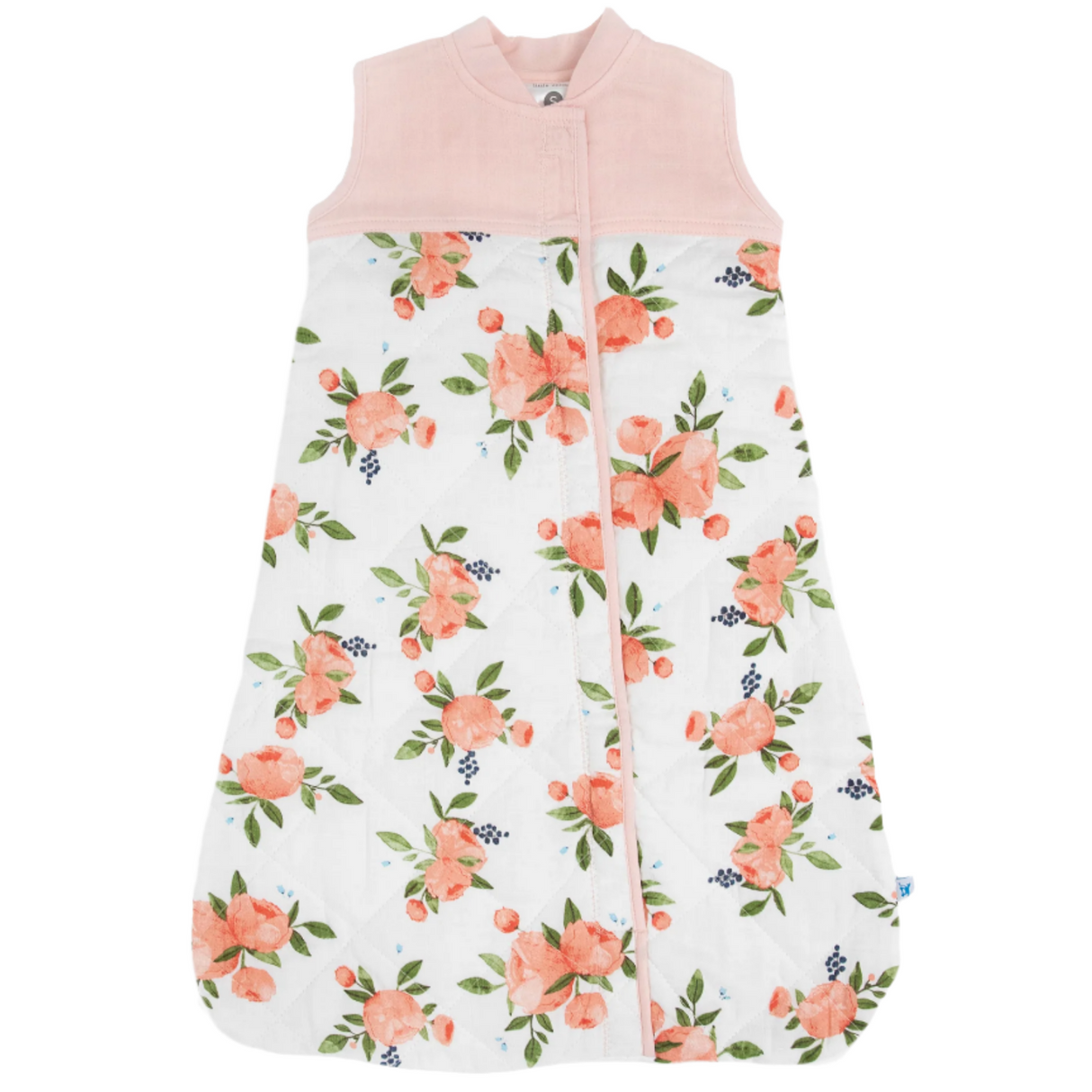 Cotton Muslin Quilted Sleep Bag - Watercolor Roses - HoneyBug