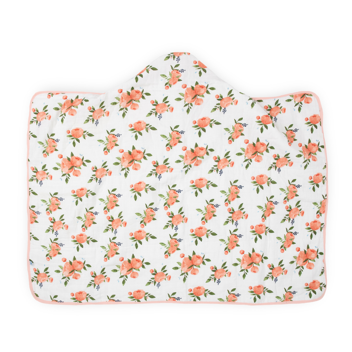 Toddler Hooded Towel - Watercolor Roses - HoneyBug