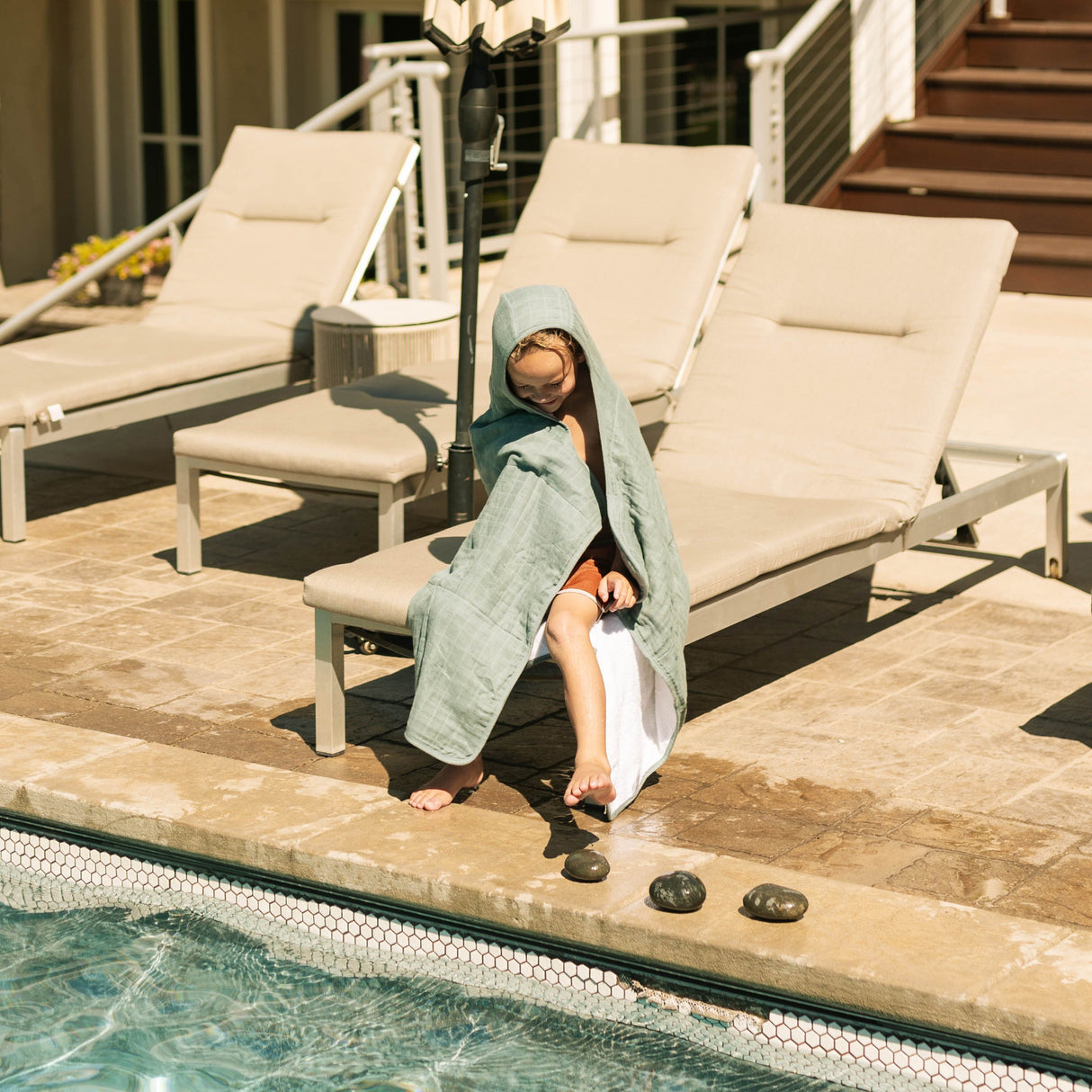 Toddler Hooded Towel - Sea - HoneyBug