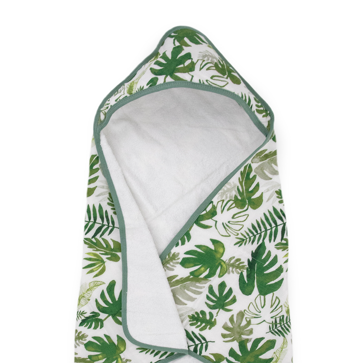 Infant Hooded Towel - Tropical Leaf - HoneyBug
