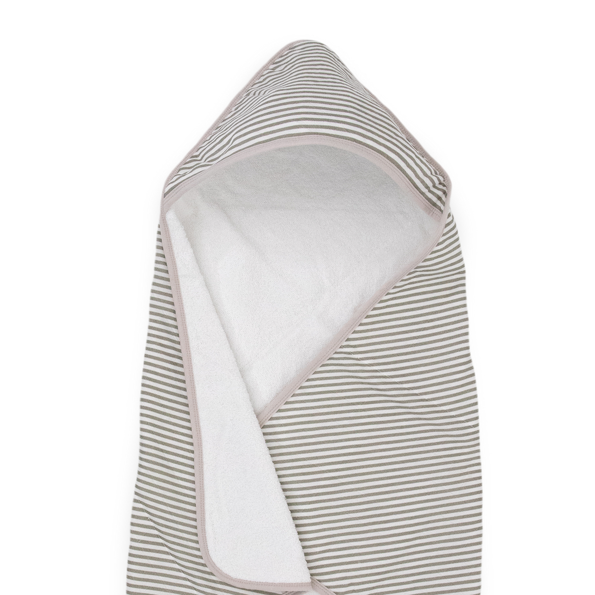 Infant Hooded Towel - Grey Stripe - HoneyBug