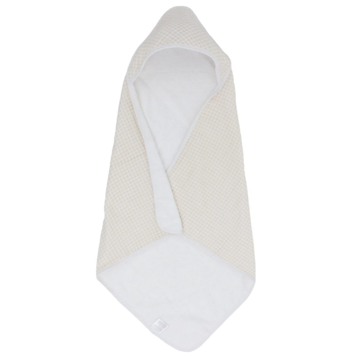 Infant Hooded Towel - Tan Gingham - HoneyBug