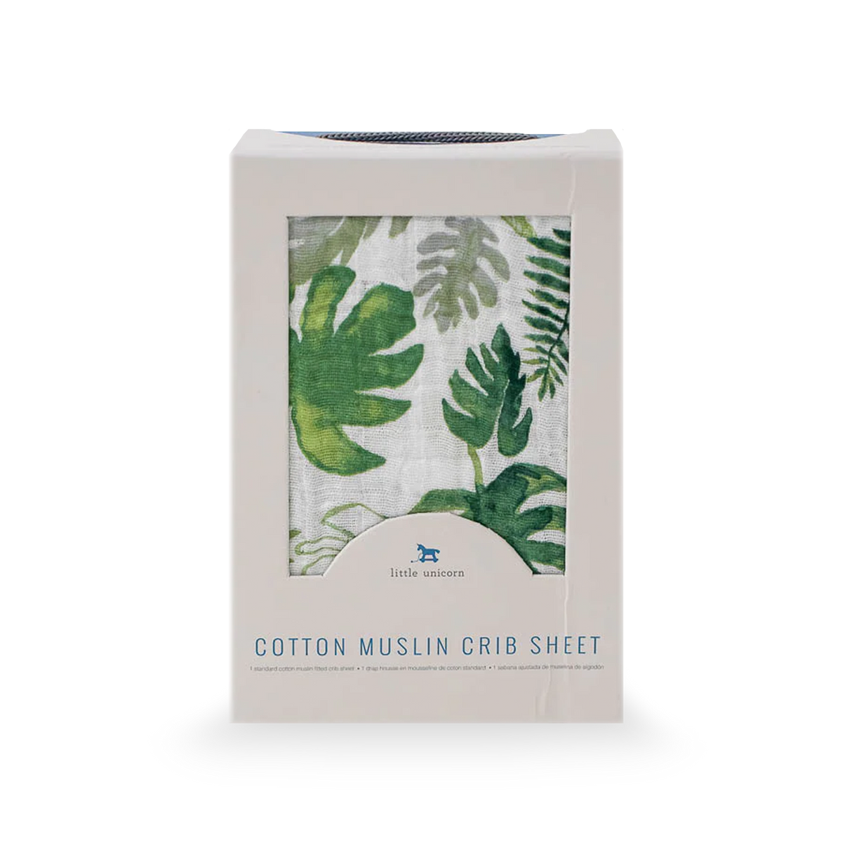 Cotton Muslin Crib Sheet - Tropical Leaf - HoneyBug
