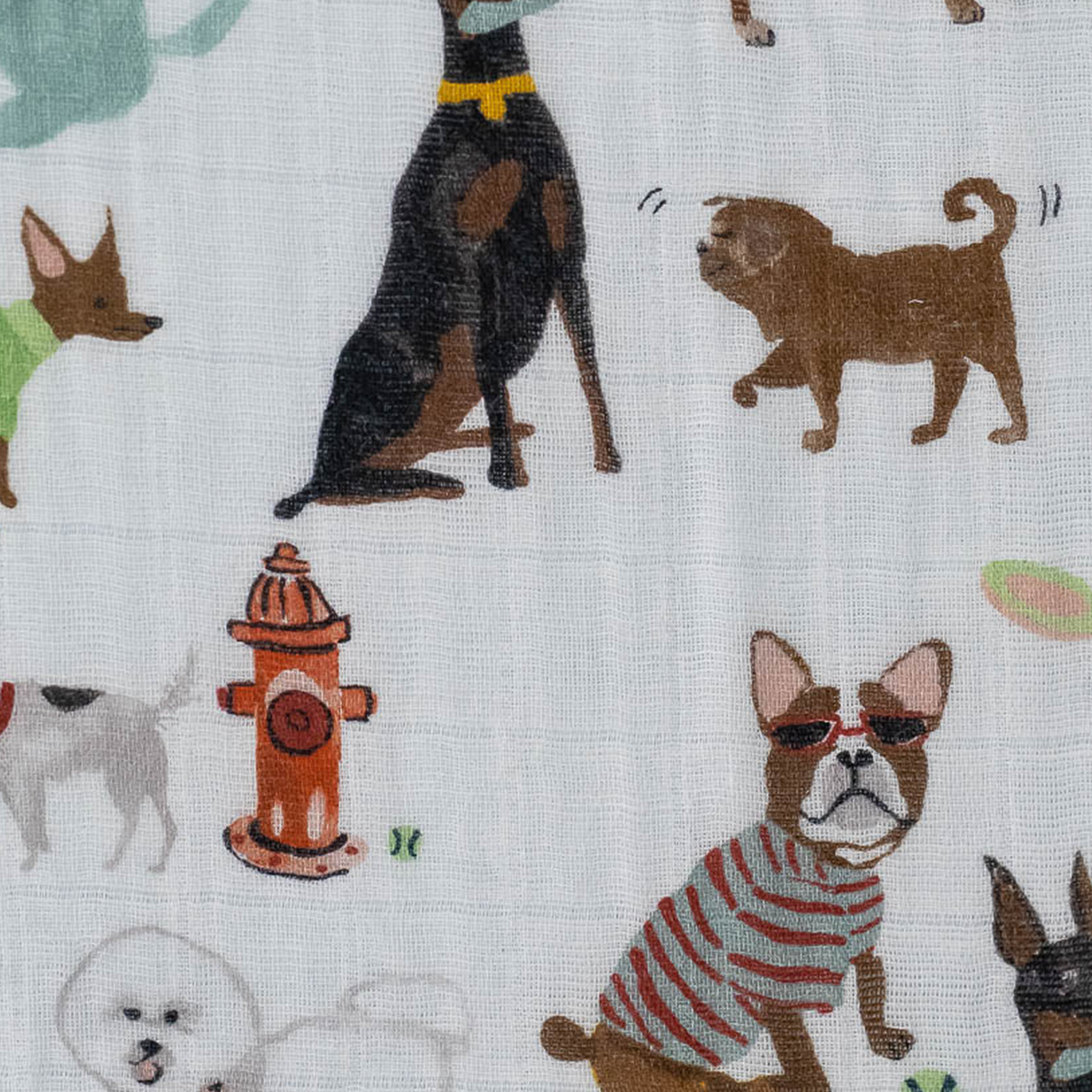Cotton Muslin Crib Sheet - Woof - HoneyBug