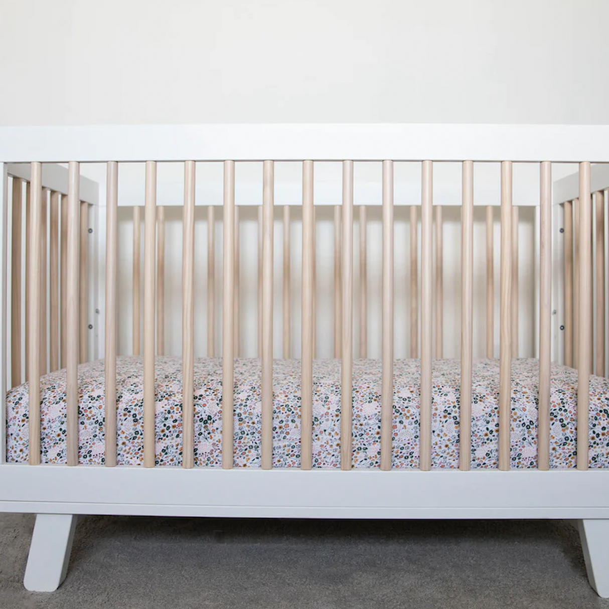 Cotton Muslin Crib Sheet - Pressed Petals - HoneyBug