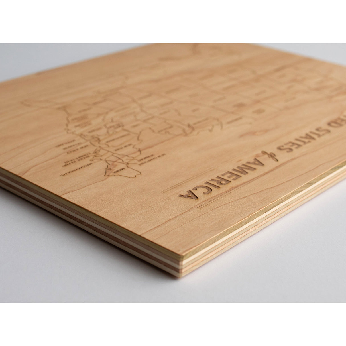 Wooden Map of the United States of America - HoneyBug
