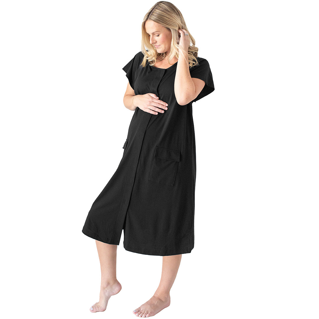Universal Labor & Delivery Gown | Black - HoneyBug
