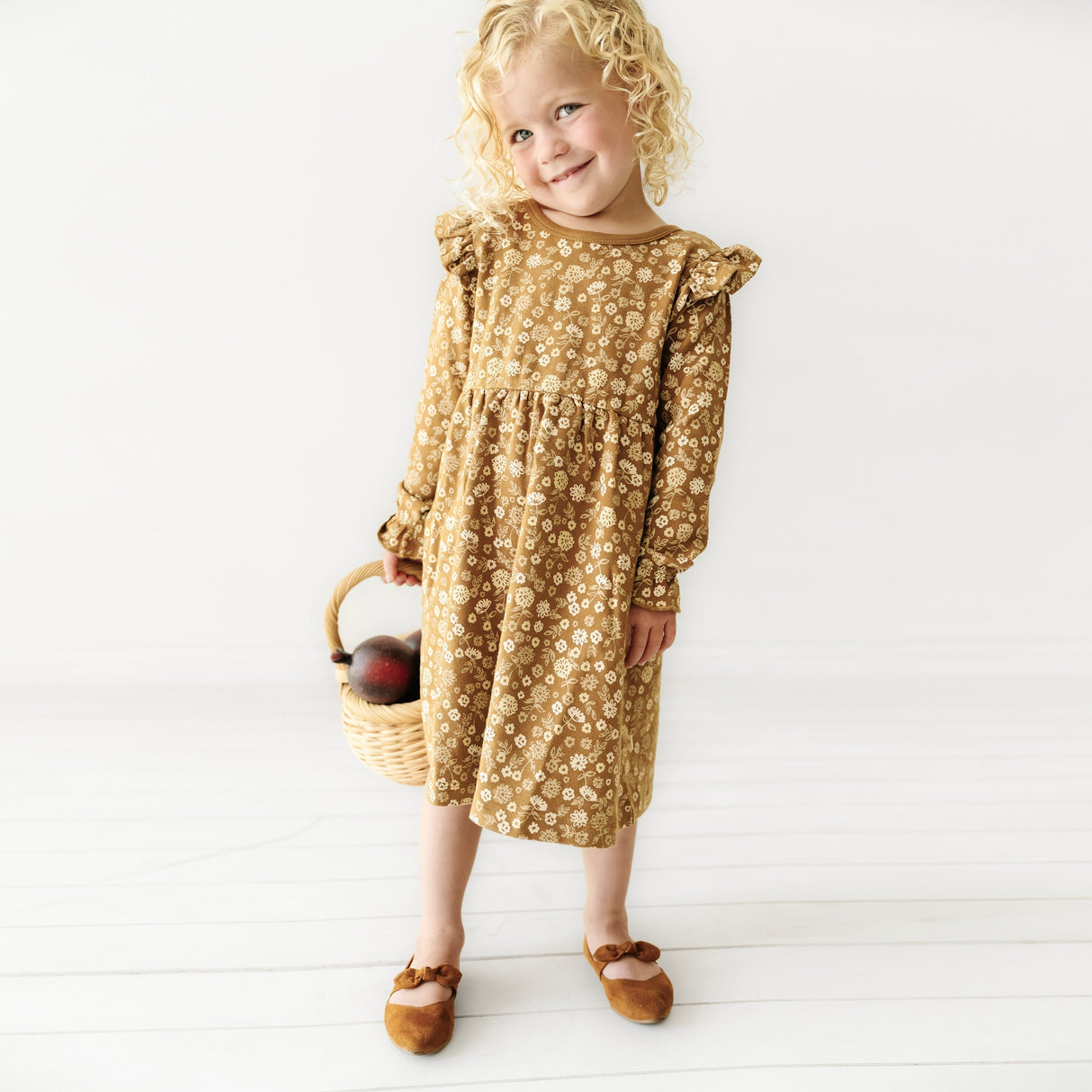 Organic Ruffle Dress - Wildflower - HoneyBug