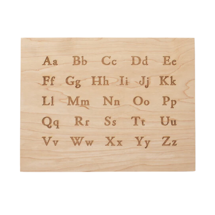 Wooden Alphabet Montessori Board and Tabletop Reference Chart • Classic Serif - HoneyBug