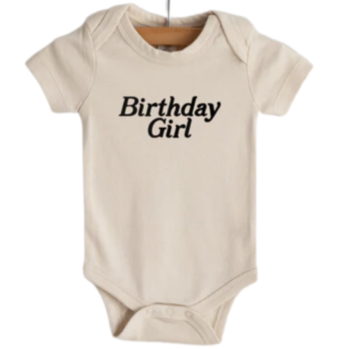 Birthday Girl Organic Baby Bodysuit - HoneyBug