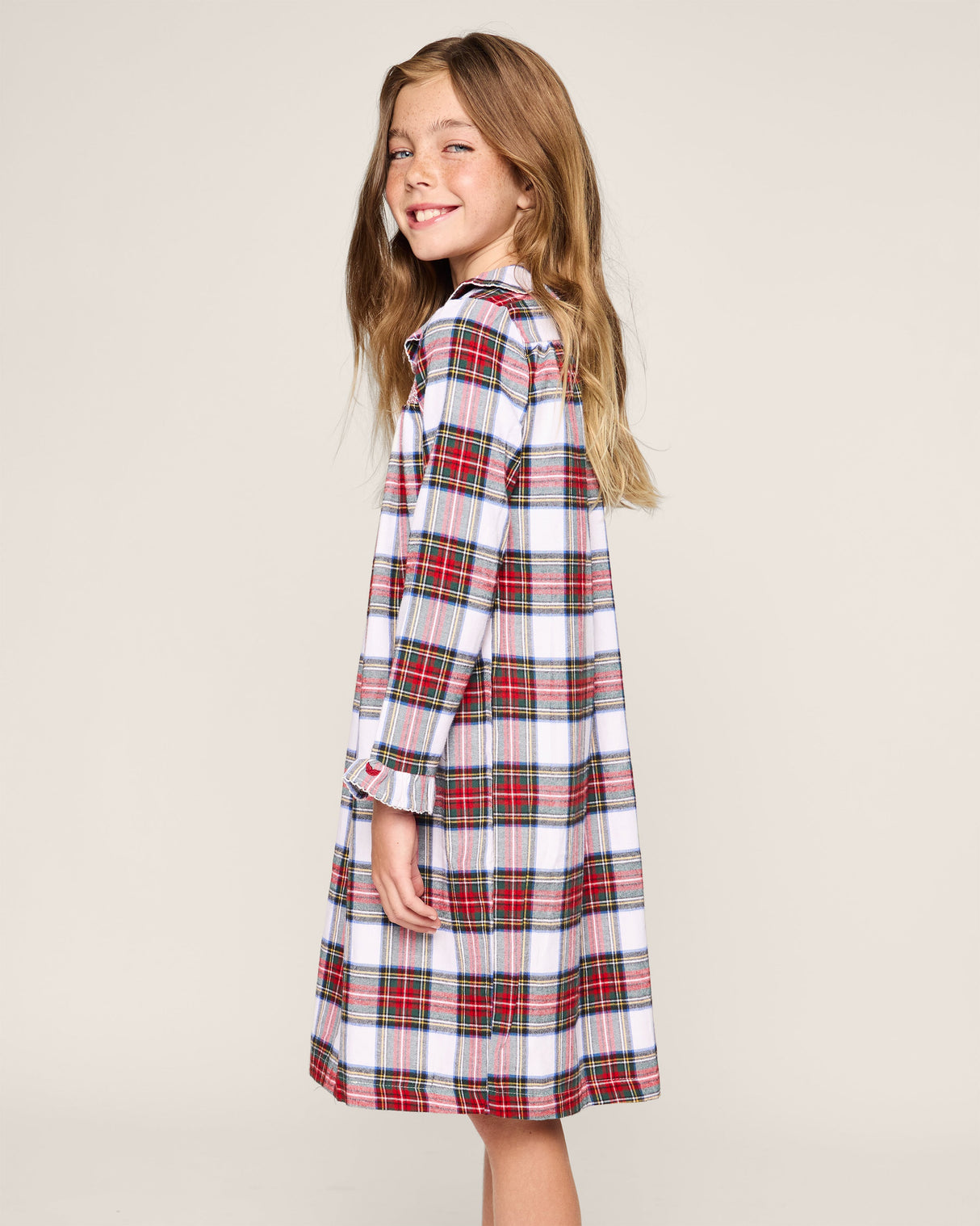 Girl's Brushed Twill Eloise Nightgown in Balmoral Tartan - HoneyBug