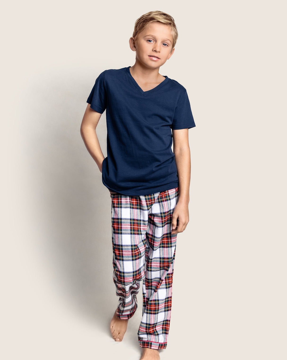Kid's Brushed Twill Pajama Pant in Balmoral Tartan - HoneyBug