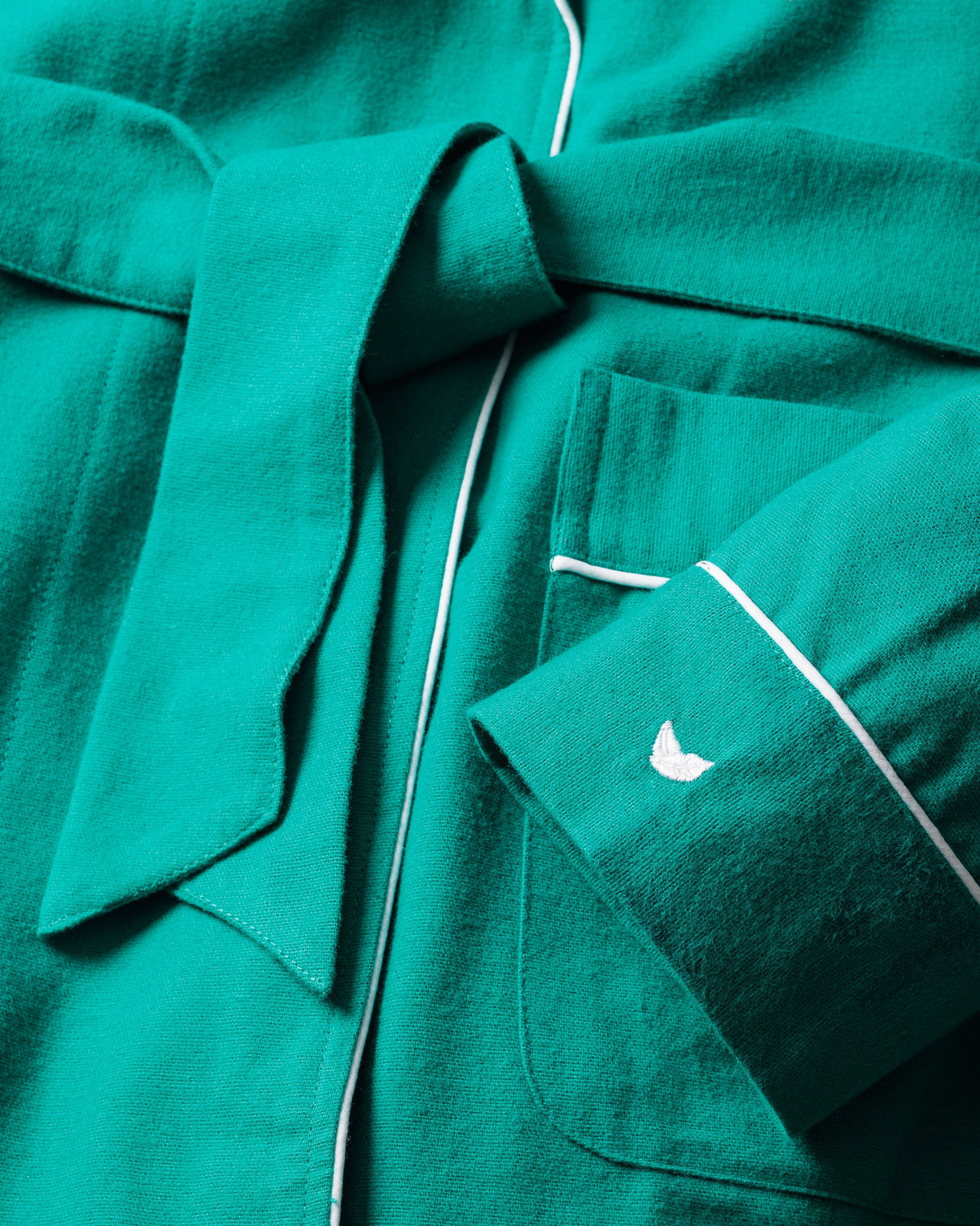 Women's Flannel Robe in Forest Green - HoneyBug