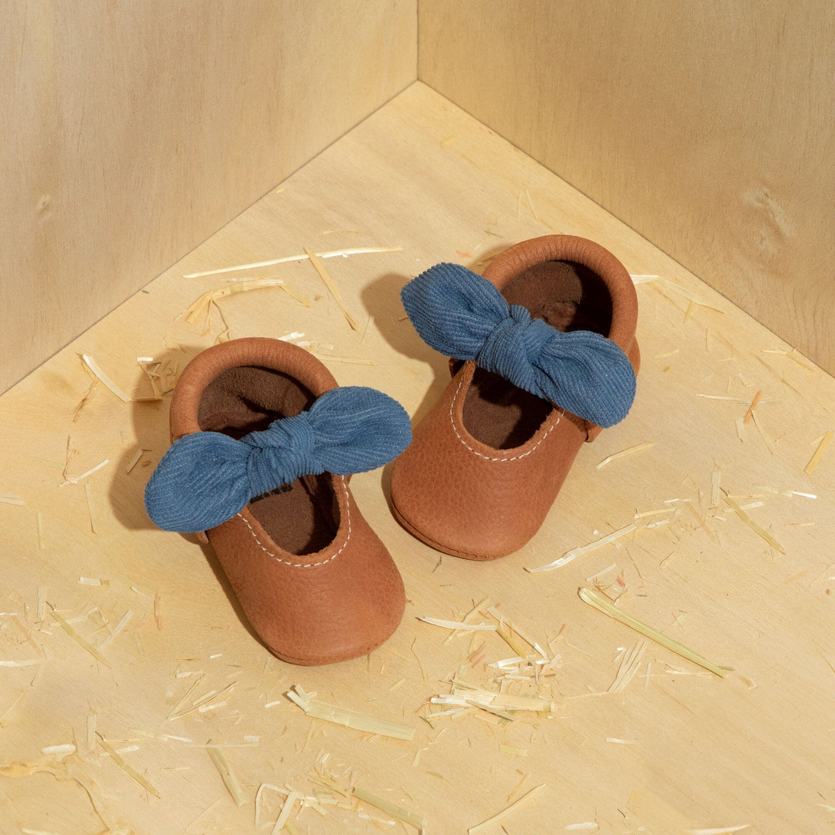 Corduroy Cowgirl Knotted Bow Baby Shoe - HoneyBug