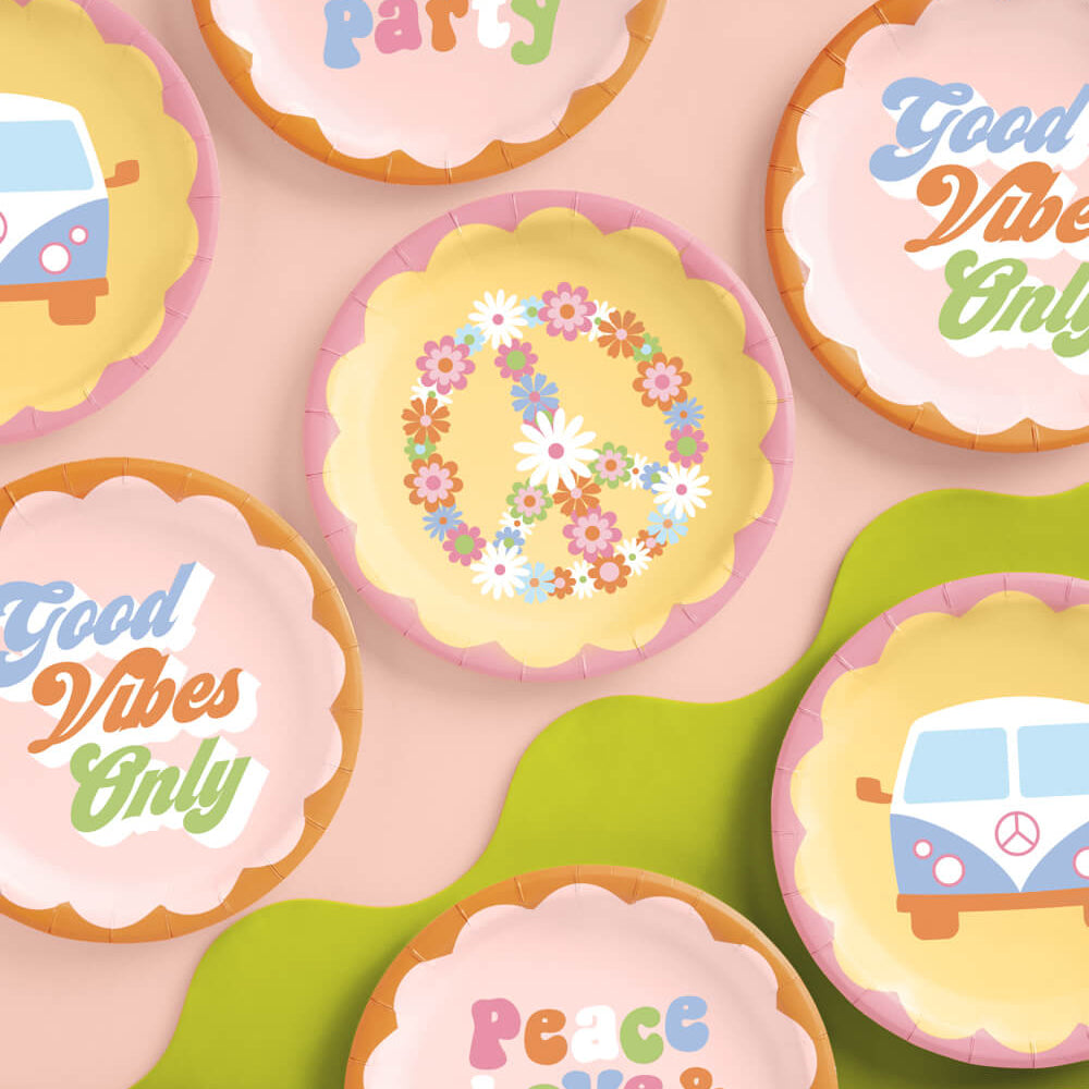 Groovy Plates - 24 Paper Plates
