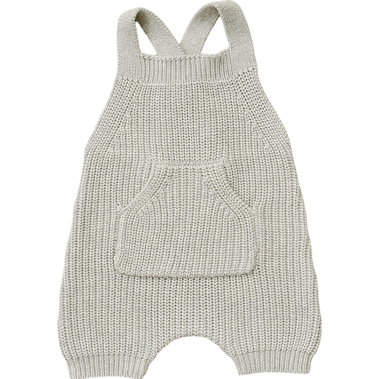 Heather Grey Pocket Knit Overalls - HoneyBug