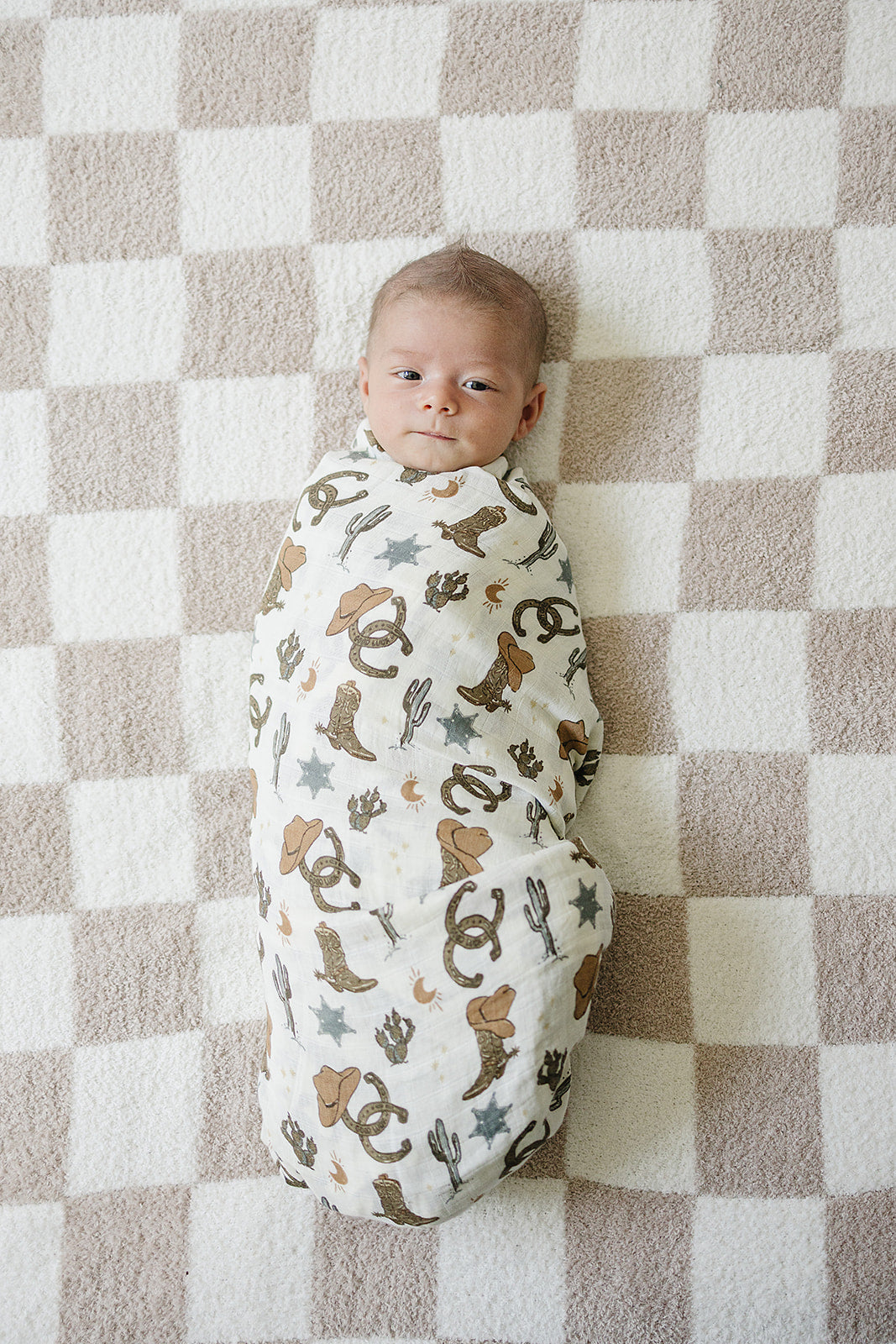 Outlaw Cowboy Muslin Swaddle Blanket - HoneyBug