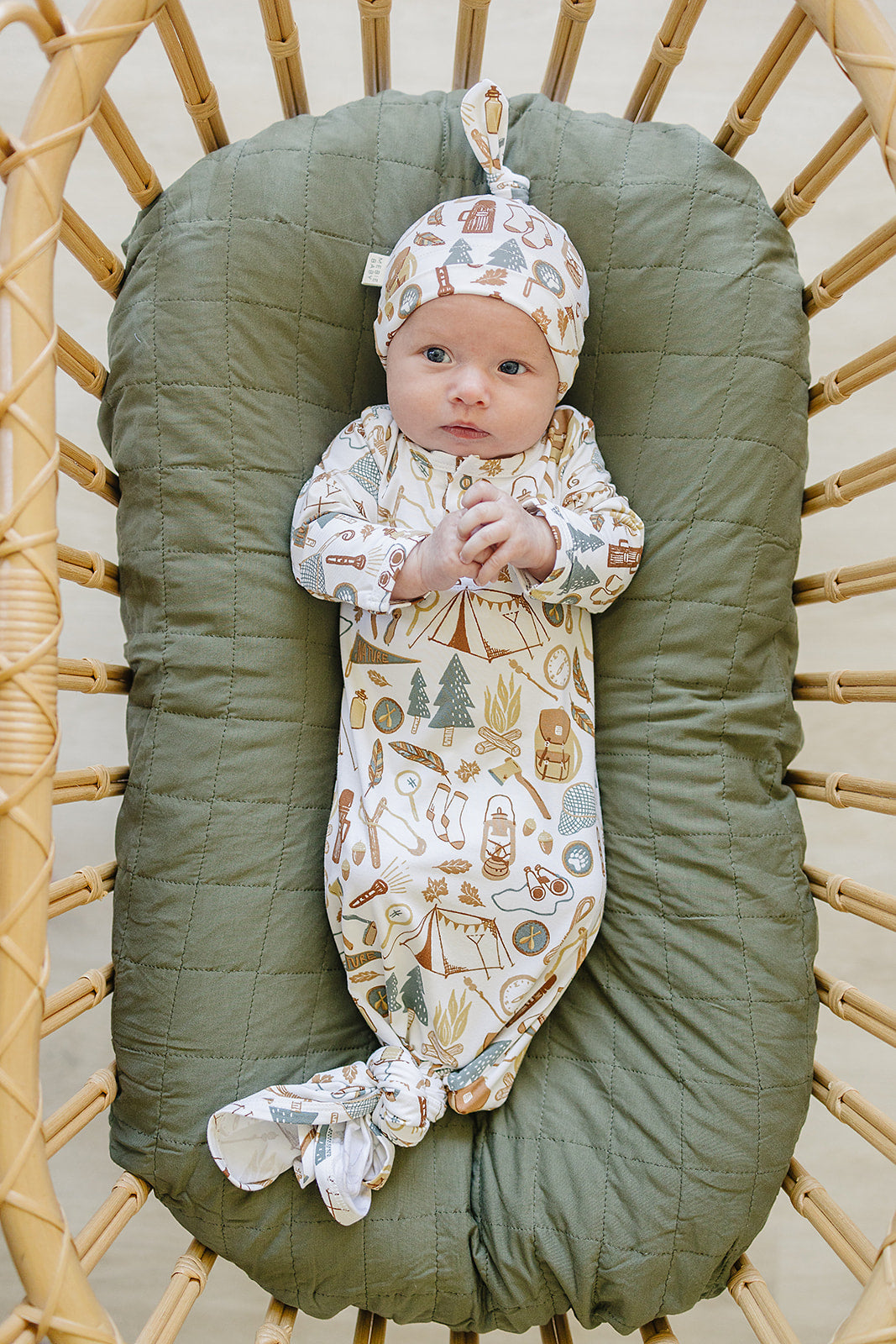 Camping Trip Bamboo Newborn Knot Hat - HoneyBug