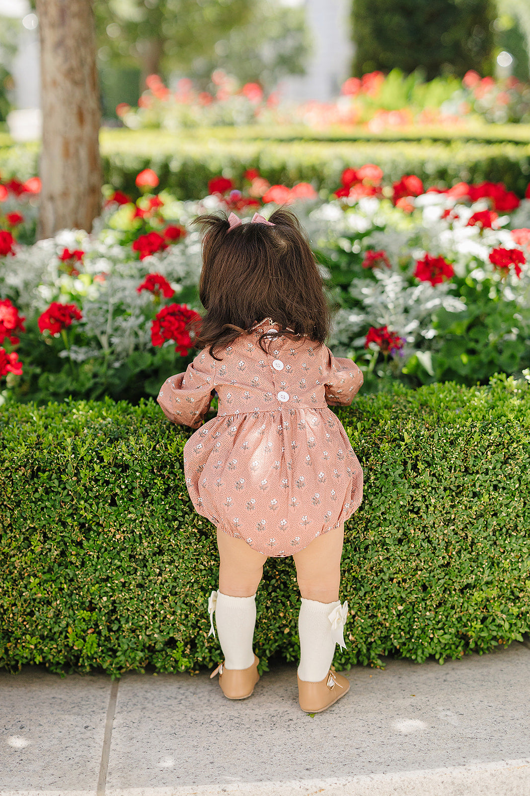 Vintage Pink Floral Bubble Romper - HoneyBug
