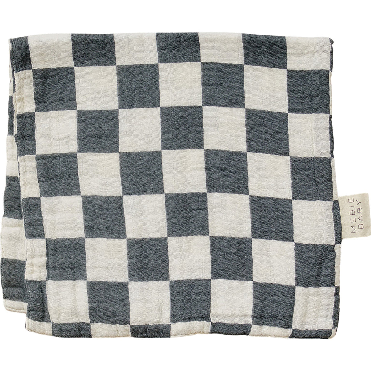 Charcoal Checkered Muslin Burp Cloth - HoneyBug