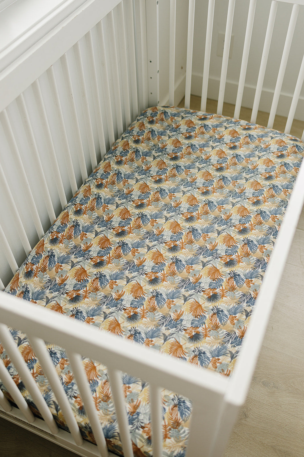 Paradise Palms Muslin Crib Sheet - HoneyBug