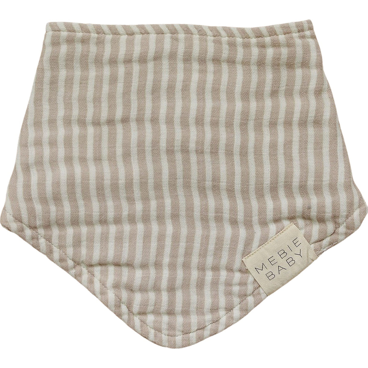 Taupe Stripe Muslin Bib - HoneyBug