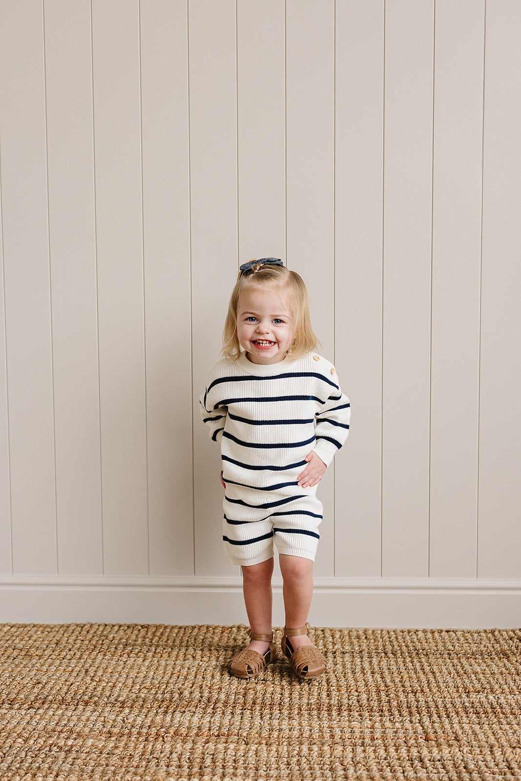 Navy Stripe Knit Sweater - HoneyBug