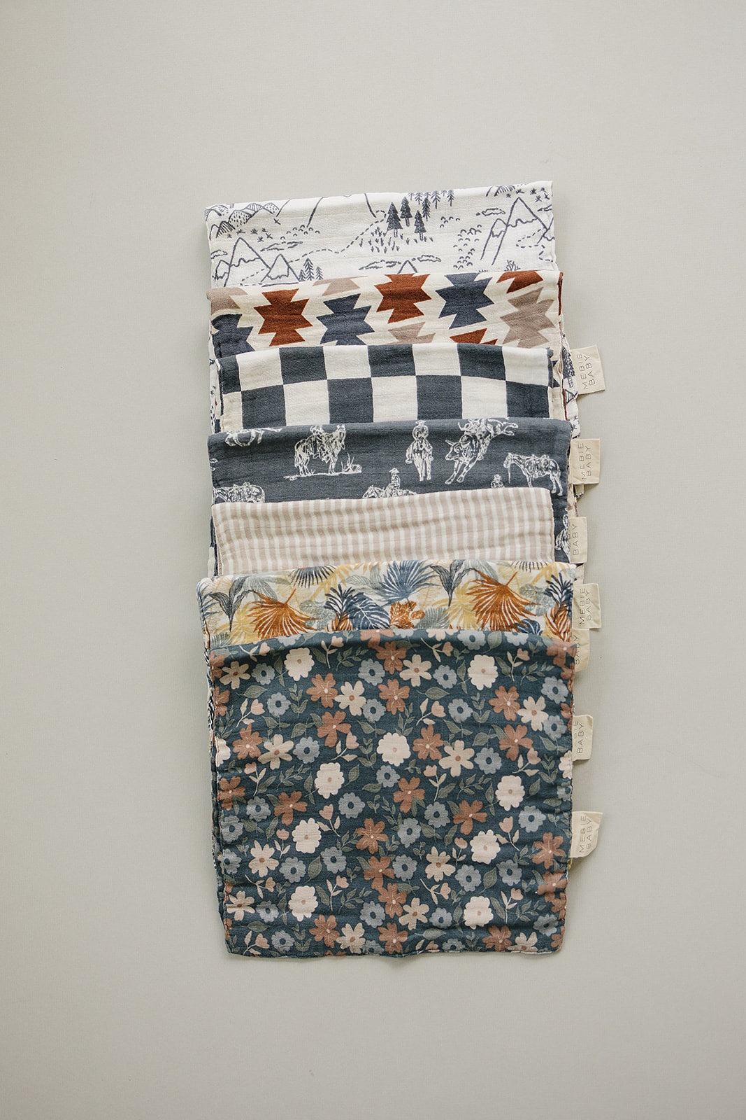 Midnight Floral Muslin Burp Cloth - HoneyBug