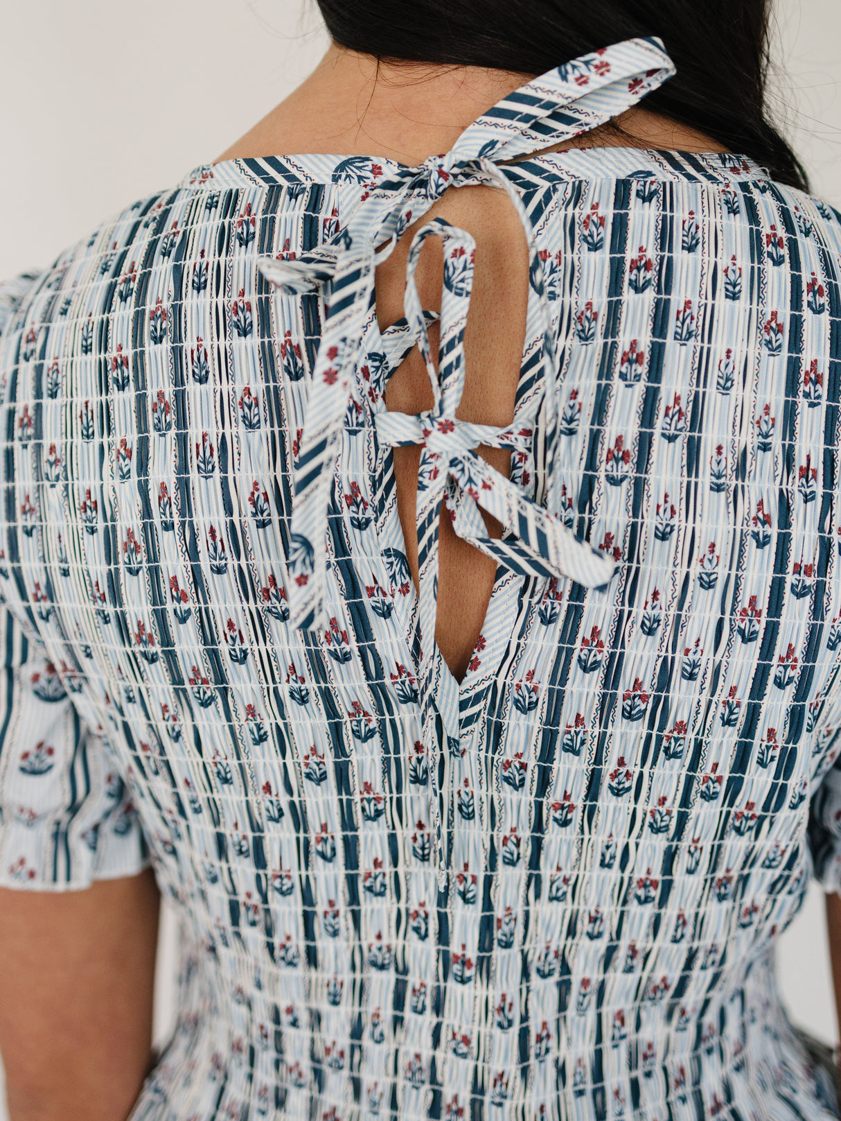 Adult Block Print Floral Dress