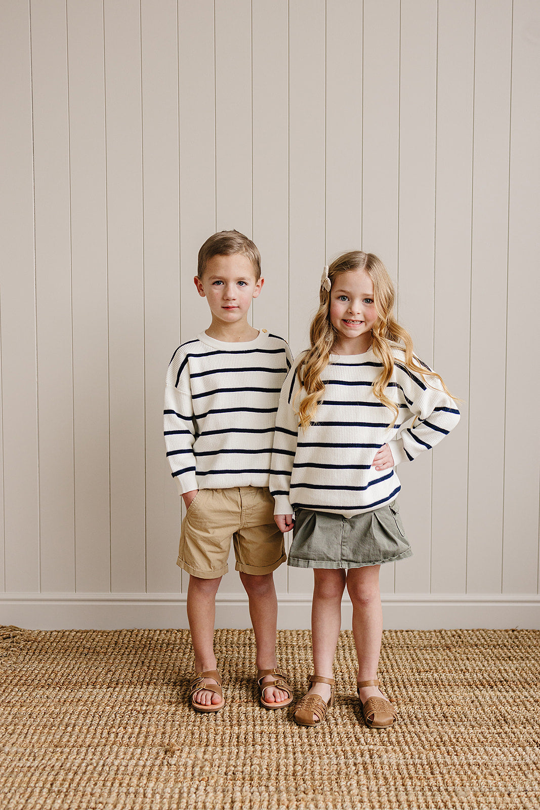 Navy Stripe Knit Sweater - HoneyBug