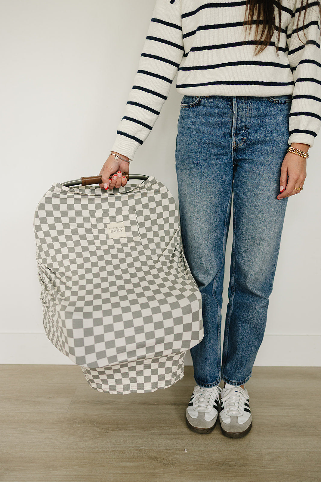 Light Green Checkered Bamboo Multi-Use Cover - HoneyBug